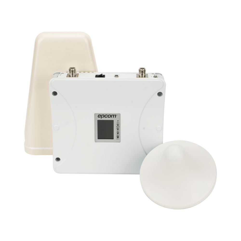Kit Amplificador de Señal Celular 2G, 3G, 4G y 5G / Mejora llamadas convencionales y VoLTE / Amplifica señal de TELCEL, AT&T, MOVISTAR, BAIT,DiRi y más / Cubre hasta 300 m² con una antena y hasta 900 m² con 3 antenas.