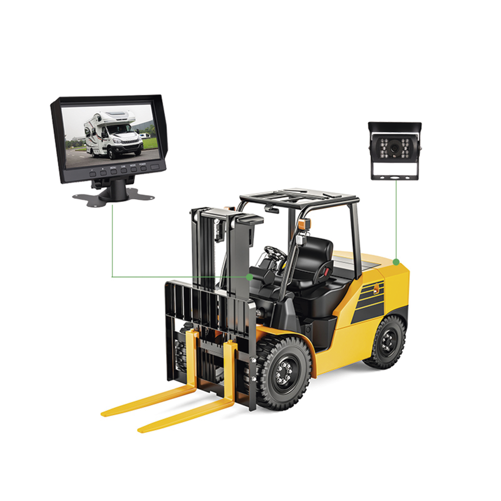 Sistema Profesional de Cámara de Reversa y Monitor Alámbrico para Vehículos de Trabajo y Montacargas - Imagen 7