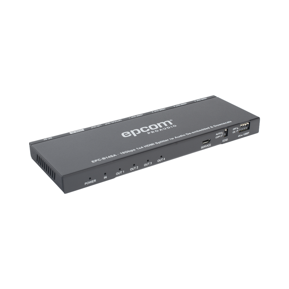 Splitter HDMI 1x4 | 1 Entrada a 4 salidas (Simultaneas) | 4K@60Hz | Extractor de Audio | Down Scaler | HDR 4:4:4 | EDID | 18Gbps - Imagen 7