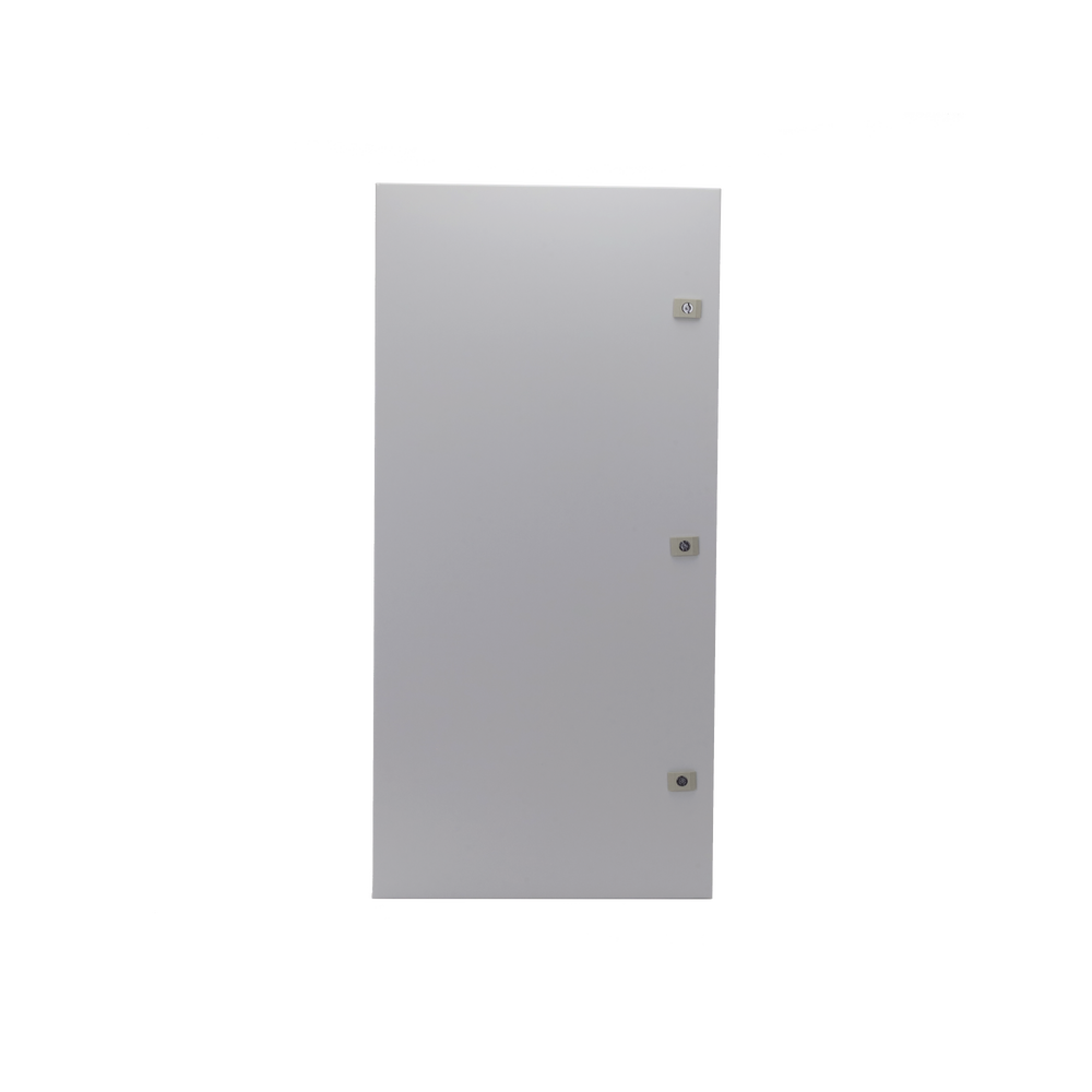 Gabinete para instalación de 3 Baterías , Fabricado en Lámina Galvanizada, Accesorios para poste (No incluidos)