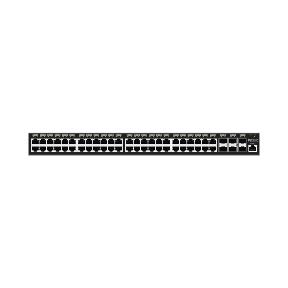 Switch Gigabit PoE+ Administrable / 48 puertos 10/100/1000 Mbps + 6 Puertos SFP+ / Hasta 400W / Compatible con GWN Cloud. - Imagen 2