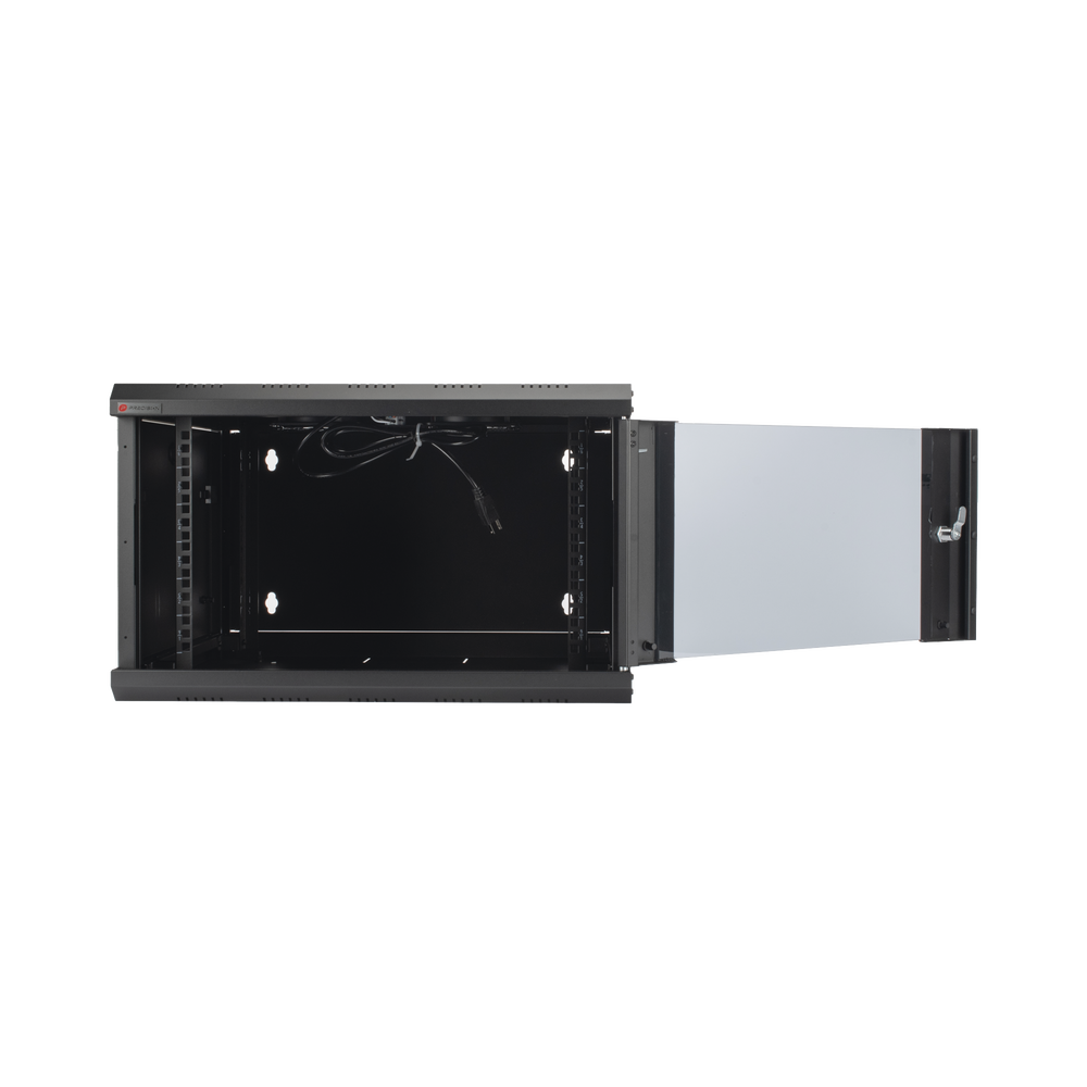Gabinete de Pared PRECISION 19 in 6UR (455mm) - Cristal Templado. Incluye: 2 Ventiladores y Panel Cepillo - Imagen 4
