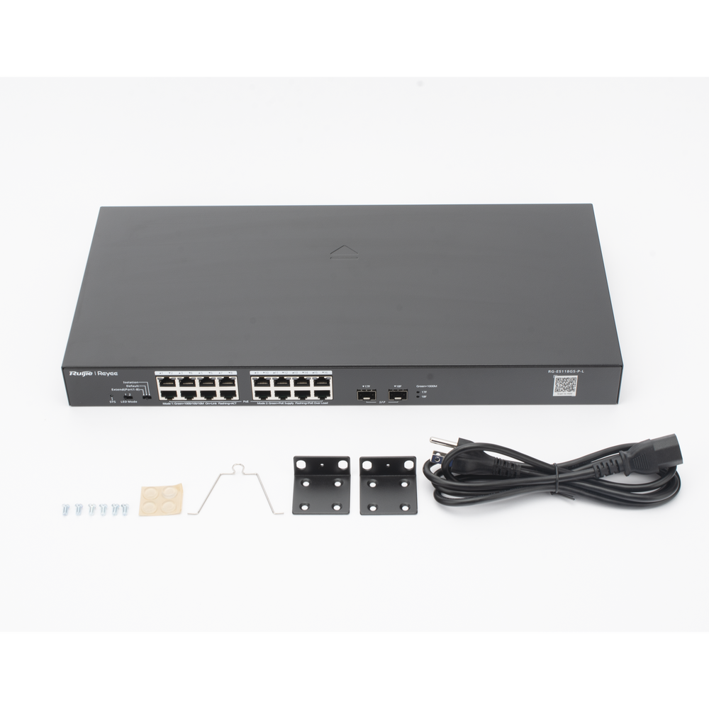 Switch PoE+ No Administrable, Hasta 247 Watts, con 16 Puertos Gigabit PoE+ y 2 Uplinks SFP 1G, Visible en la Topología - Imagen 2