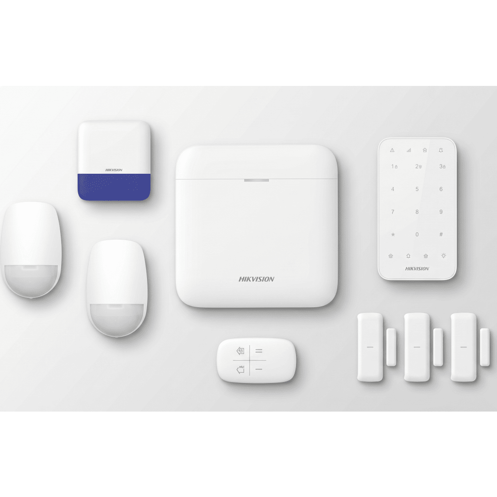 (AX PRO) KIT de Alarma AX PRO / Incluye: 1 Hub con batería de respaldo/ 2 Sensores PIR / 3 Contactos Magnéticos mini / 1 Control Remoto / 1 Sirena Inalambrica Exterior /1 Teclado Inalámbrico / WiFi / Compatible con Hik-Connect P2P - Imagen 2