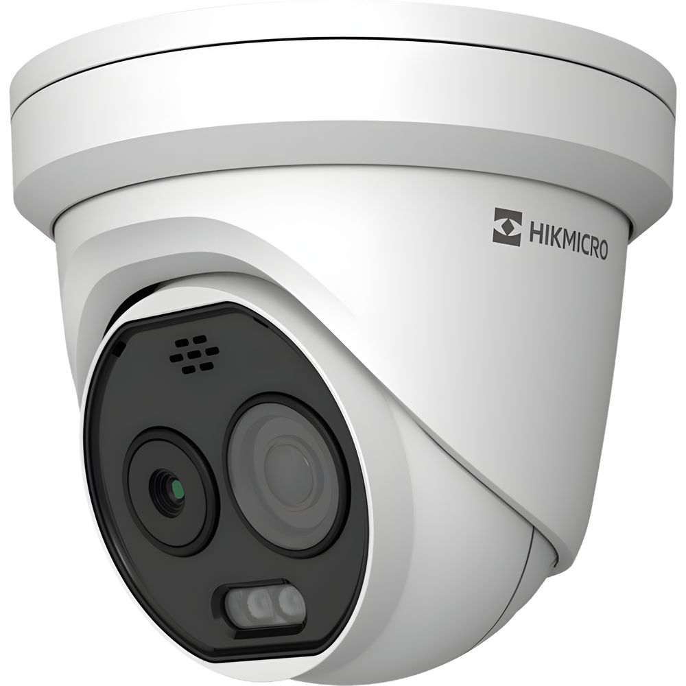 (HIKMICRO) Turret IP Bi-Espectral / Térmica (160 X 120 / 1.8 mm) + Óptica (5 MP / 2 mm ) / Rango: -20°C a 150°C / 8°C Tolerancia / VCA 3.0 (Vehiculo 60 Mts / Humano 20 Mts) / Detección de Fuego y Humo / IP67 / Dual Light / - Imagen 2