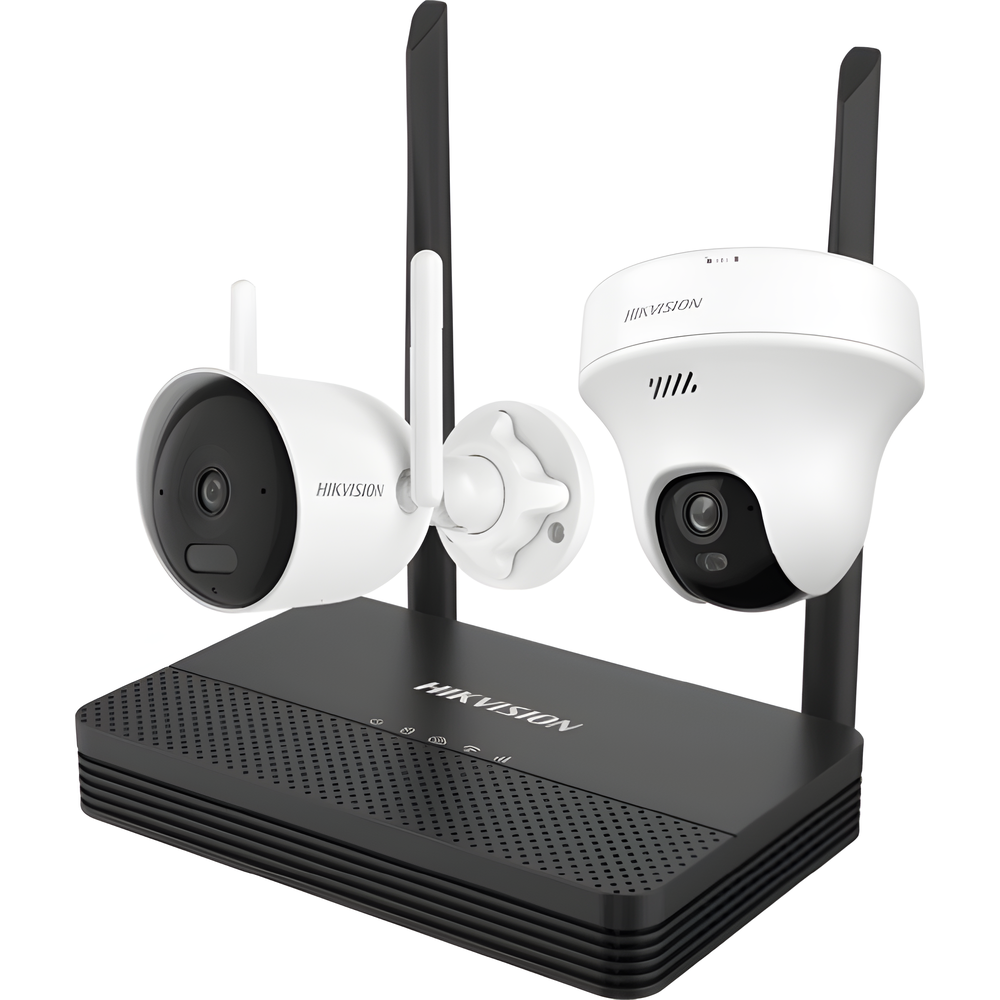 Kit IP Inalámbrico 2 Megapíxel / NVS 4 Canales / 1 Cámara Bala Exterior + 1 Cámara Turret Interior con Lente 2.8 mm y Dual Light / Audio Bidireccional (Micrófono y Bocina) / Soporta Micro SD de 512 GB - Imagen 2