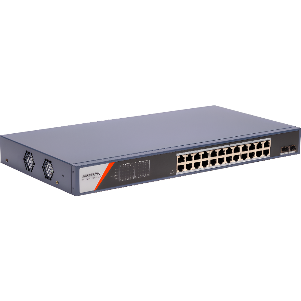 Switch Gigabit PoE+ / Administrable / 24 Puertos 1000 Mbps PoE+ / 2 Puertos SFP / Configuración Remota desde Hik-PartnerPro / PoE Extendido 250 Metros / 370 Watts - Imagen 2