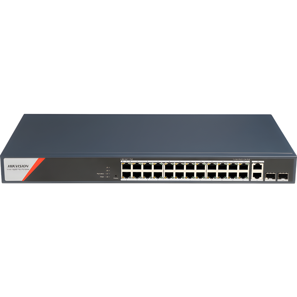 Switch Gigabit PoE+ / Industrial / Administrable / 24 Puertos 1000 Mbps PoE+ (4 Puertos PoE++ 90 W) / 2 Puertos 1000 Mbps de Uplink / 2 Puertos SFP / Configuración Nube Hik-PartnerPro / Modo Extendido hasta 300 Metros / 370 W - Imagen 2