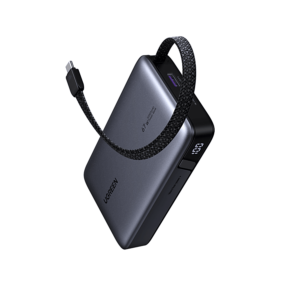 Power Bank 20000mAh / 67W USB-C con Cable Integrado / 1C1A / PD3.0 PPS QC4.0 / Batería 72Wh Li-ion 21700 / Carga Rápida 65W / PC+ABS V-0 - Imagen 2