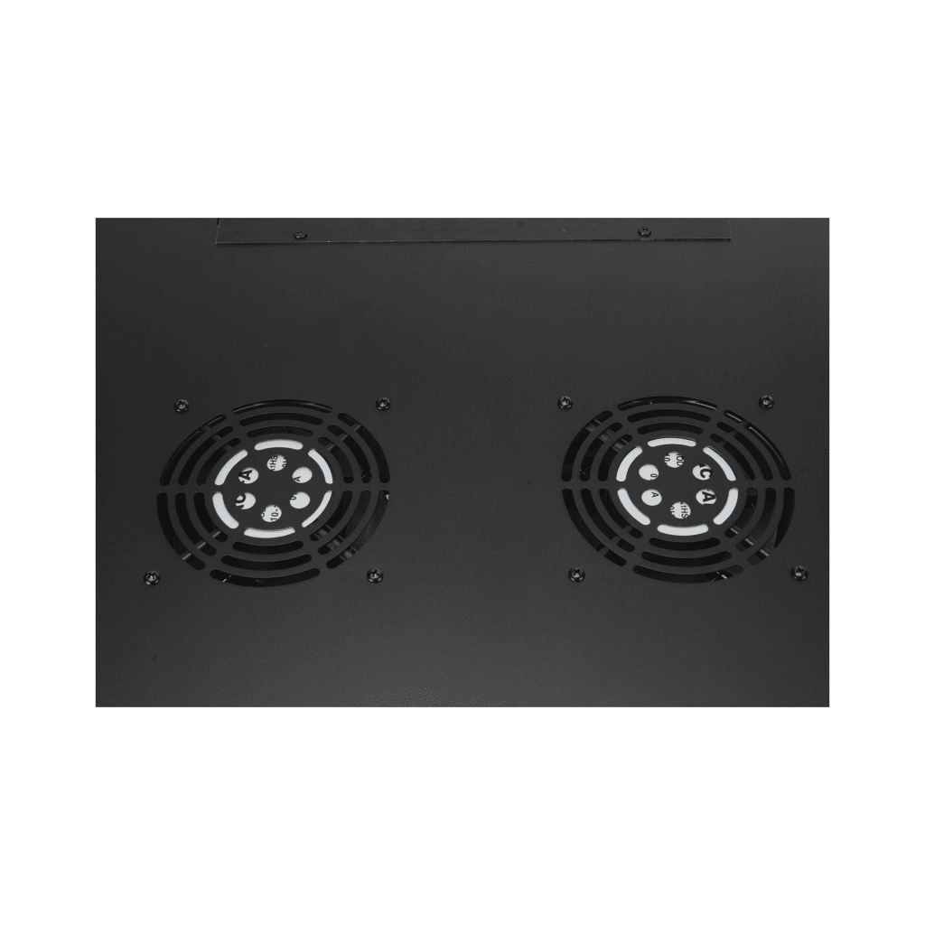 Gabinete de Pared 19 Pulgadas / 6U / 600 x 550 x 368 mm (23.6 x 21.7 x 14.5 in) / Acero SPCC RAL 9004 / Carga Estática 60 kg / IP20 Interior / Ventiladores CA / Panel Cepillo para Cables - Imagen 2