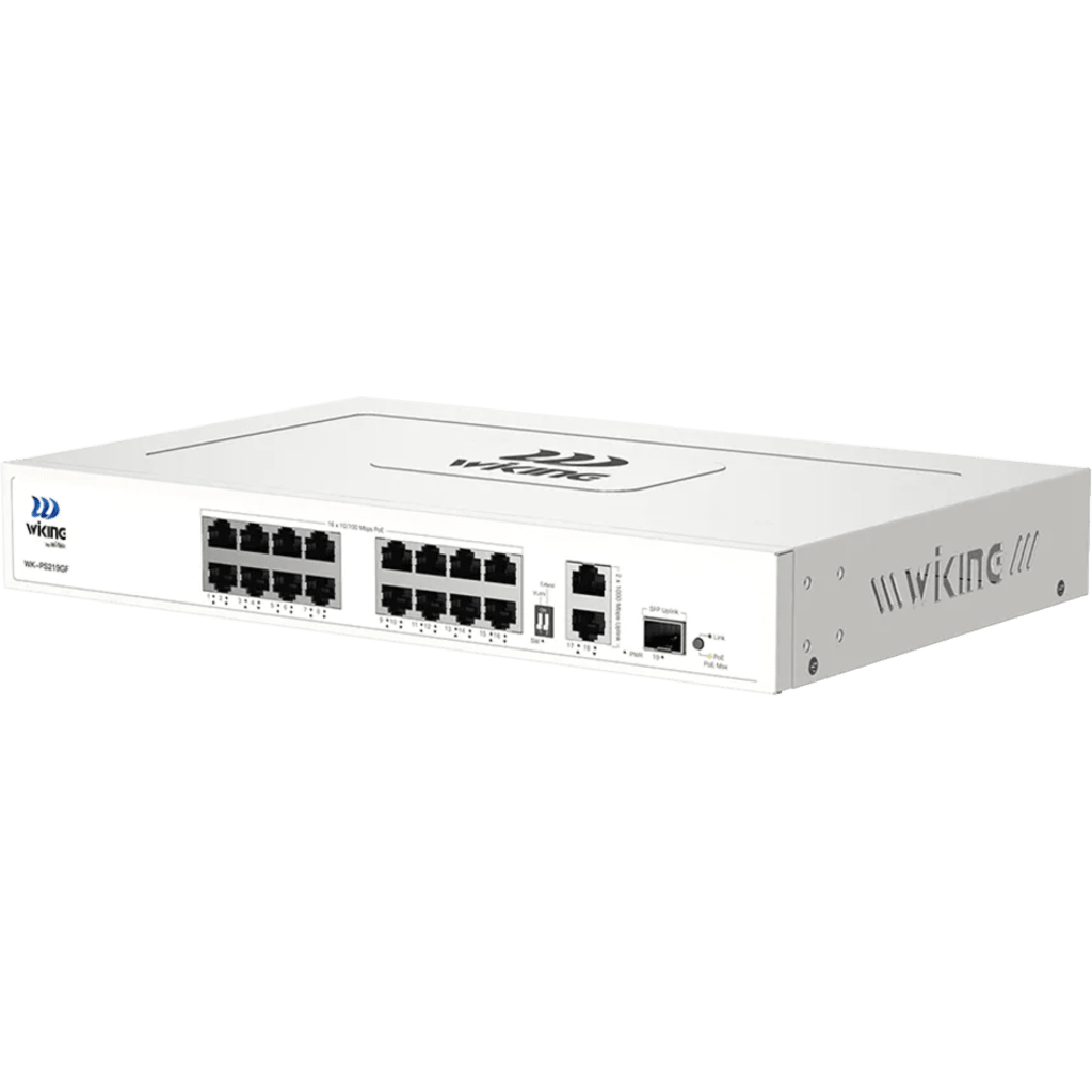 Switch no administrable PoE WI-TEK /16 Puertos 10/100 Mbps PoE af/at / 2 Puertos Uplink Gigabit / 1 Ranura SFP 1000 Mbps / Presupuesto 180 W / Puerto 1 Hi-PoE 60W - Imagen 3