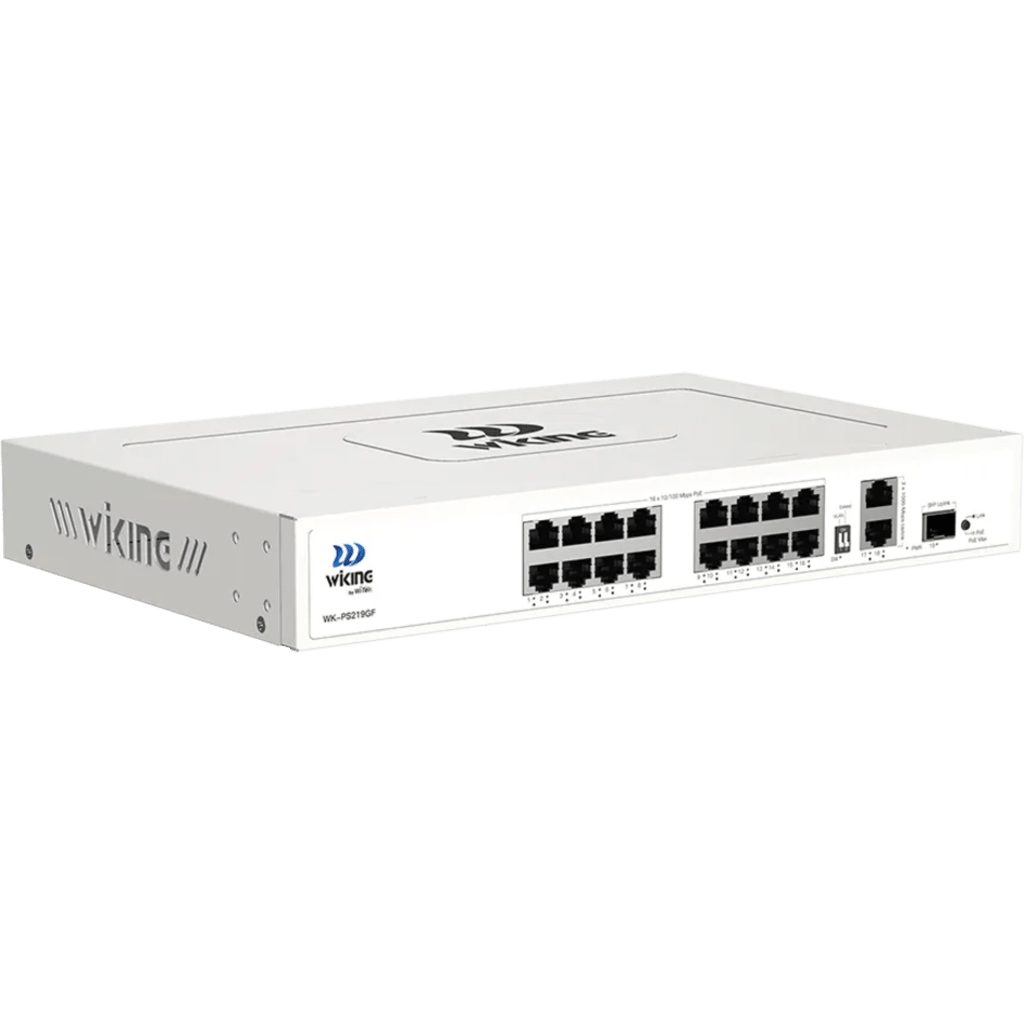 Switch no administrable PoE WI-TEK /16 Puertos 10/100 Mbps PoE af/at / 2 Puertos Uplink Gigabit / 1 Ranura SFP 1000 Mbps / Presupuesto 180 W / Puerto 1 Hi-PoE 60W - Imagen 2