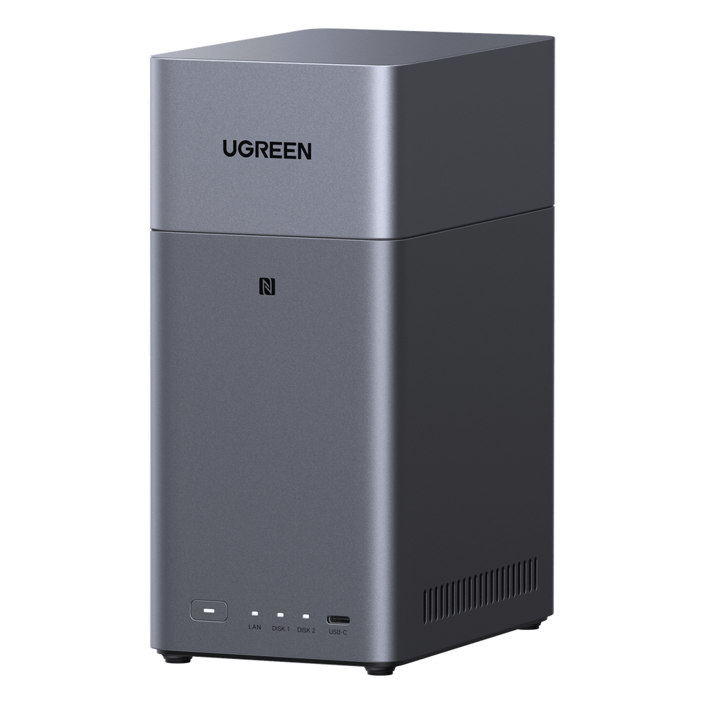 NAS UGREEN NASync DH2300 / Procesador RK3576 / 4GB / 32GB eMMC / 2 Bahías SATA / JBOD-Basic-RAID 0-RAID 1 / Puerto HDMI 4K / 1 GbE / USB 3.2 Gen 1 Type-C / Detección NFC