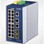 Switch Industrial Administrable 16 puertos 10/100/1000 T 802.3at PoE + 2 Puertos 10/100/1000 T + 2 puertos 100/1000 X SFP