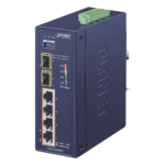 Switch PoE Industrial No Administrable de 4 Puertos PoE 10/100/1000T 802.3at, 2 Puertos SFP 10/1000X