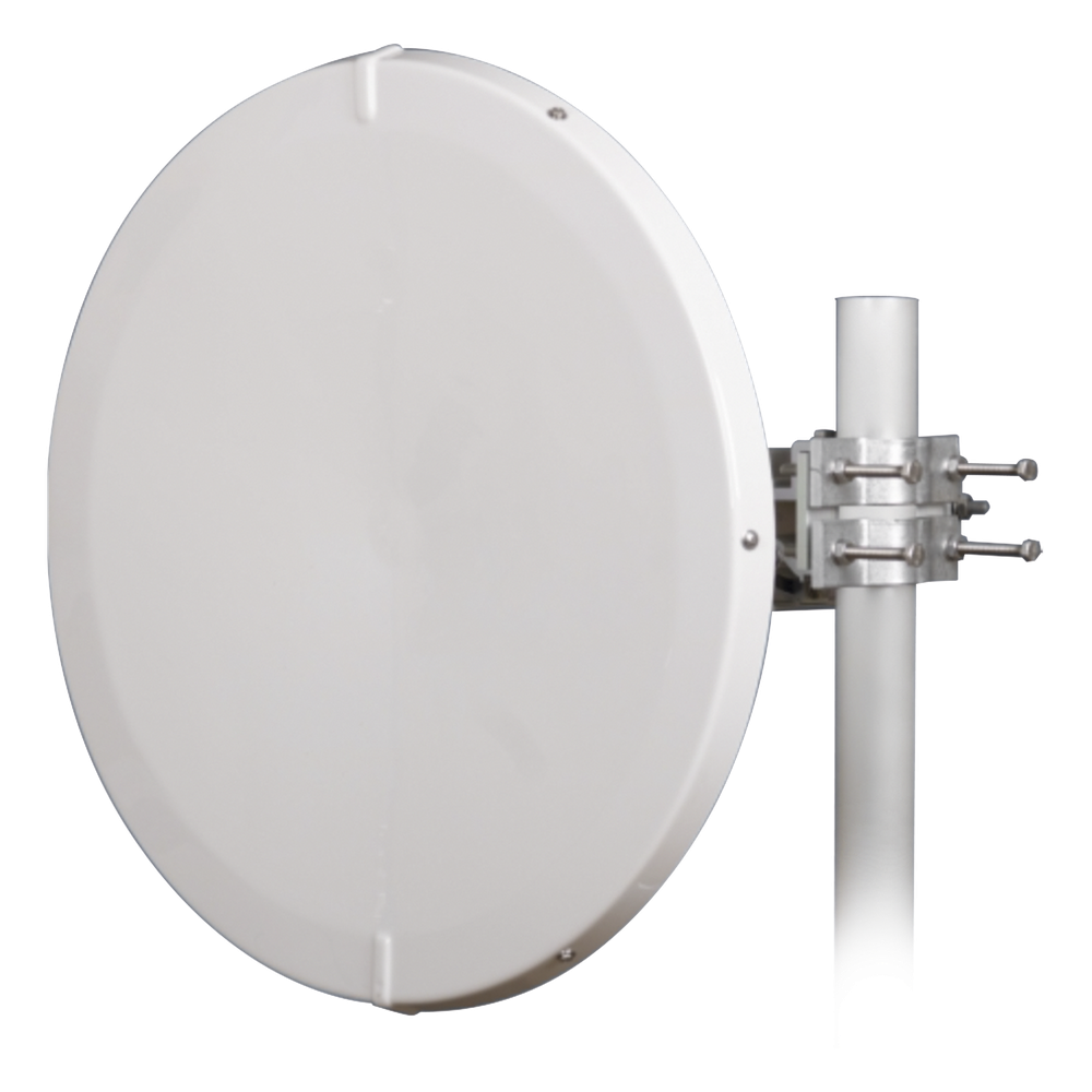 Antena Direccional de Alto Rendimiento / 30.5 ± 1 dBi / 2 ft / 5.9-7.125 GHz / Conectores RP-SMA / Alto Aislamiento al Ruido / Fácil Montaje y herraje de acero inoxidable / Radomo Incluido
