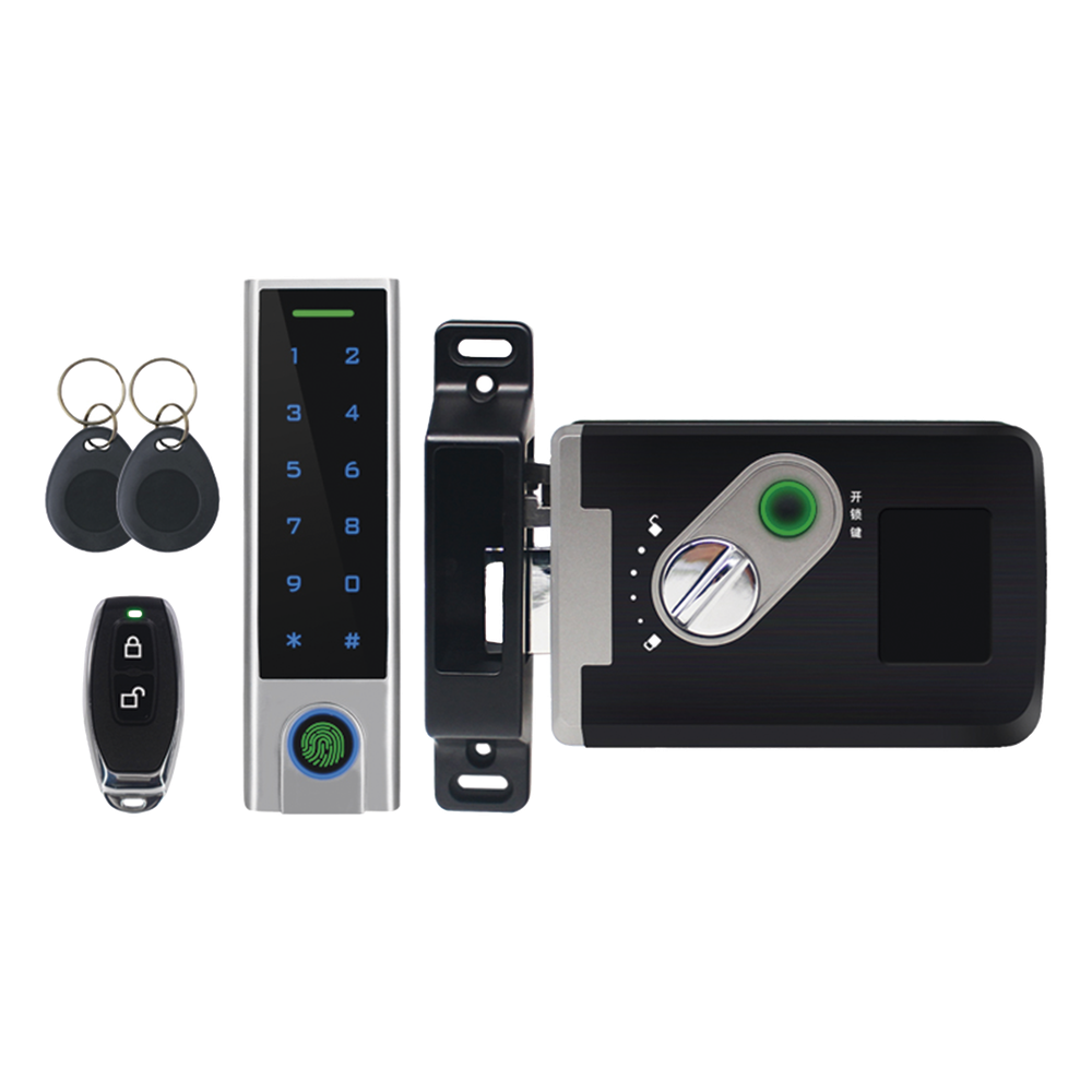 Kit de Cerradura Inteligente / Incluye Teclado y Control Remoto / Soporta Huella, Tarjeta y Contraseña / Teclado Metálico IP65