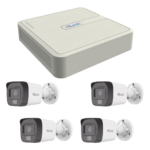 Kit IP 4 Megapixel / NVR de 4 Canales con 4 Puertos PoE / 4 Cámaras IP Dual Light con Micrófono Integrado / Bala para Exterior