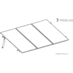 Kit Basel Sistema de Montaje Solar para 3 Módulos / Inclinación 10° / Para Módulo 645 W / Dimensiones del Módulo 2.382 m (7.8 ft) x 1.134 m (3.7 ft) / Velocidad de Viento 170 km/h /  Losa Plana Una Fila