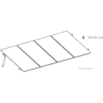 Kit Basel Sistema de Montaje Solar para 4 Módulos / Inclinación 10° / Para Módulo 645 W / Dimensiones del Módulo 2.382 m (7.8 ft) x 1.134 m (3.7 ft) / Velocidad de Viento 170 km/h /  Losa Plana Una Fila