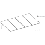 Kit Basel Sistema de Montaje Solar para 6 Módulos / Inclinación 10° / Para Módulo 645 W / Dimensiones del Módulo 2.382 m (7.8 ft) x 1.134 m (3.7 ft) / Velocidad de Viento 170 km/h /  Losa Plana Una Fila