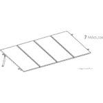 Kit Basel Sistema de Montaje Solar para 7 Módulos / Inclinación 10° / Para Módulo 645 W / Dimensiones del Módulo 2.382 m (7.8 ft) x 1.134 m (3.7 ft) / Velocidad de Viento 170 km/h /  Losa Plana Una Fila