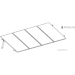 Kit Basel Sistema de Montaje Solar para 8 Módulos / Inclinación 10° / Para Módulo 645 W / Dimensiones del Módulo 2.382 m (7.8 ft) x 1.134 m (3.7 ft) / Velocidad de Viento 170 km/h /  Losa Plana Una Fila