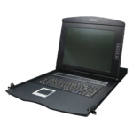 Switch KVM con Monitor de 17"con Teclado y Trackpad para Rack de 1U de Cuatro Postes, 8 Puertos VGA Para Acceder y Controlar Hasta 8 Computadoras Desde una Sola Consola