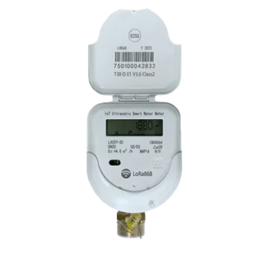 Medidor Ultrasónico de Agua LoRaWAN / 3/4 Pulgada / Smart Metering y Telemetría para BMS / Válvula Integrada / IP68 / Bidireccional / LCD 9 Dígitos