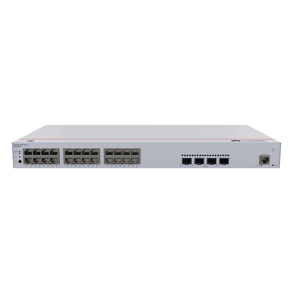 Switch de Acceso eKit Administrable / Capa 2 / 24 Puertos PoE+ Gigabit + 4 Puertos SFP+/SFP + Puerto de Consola / Poe Perpetuo / Presupuesto PoE 400 W / Sin Licenciamiento