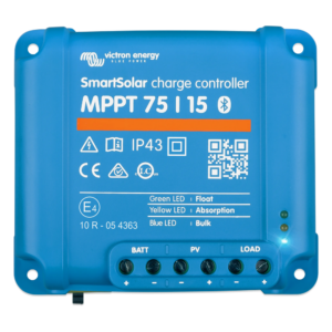 SmartSolar MPPT 75/15 / Controlador de Carga Solar MPPT 15A / 12/24 Vcc en baterías / IP43