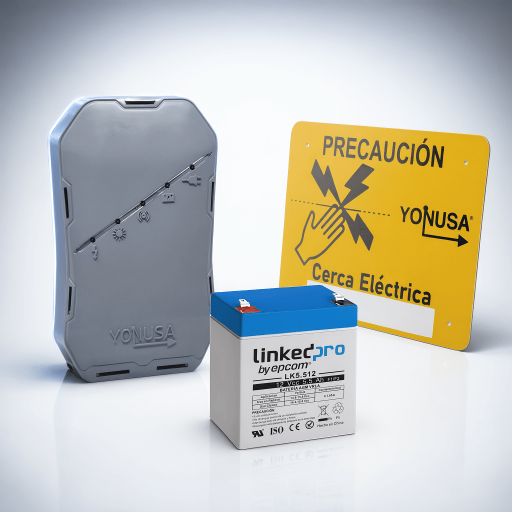 KIT deEnergizador 12,000Volts - .5 Joules / 500 Mts Lineales de Protección / Cercas Electrificadas / Llavero Incluido