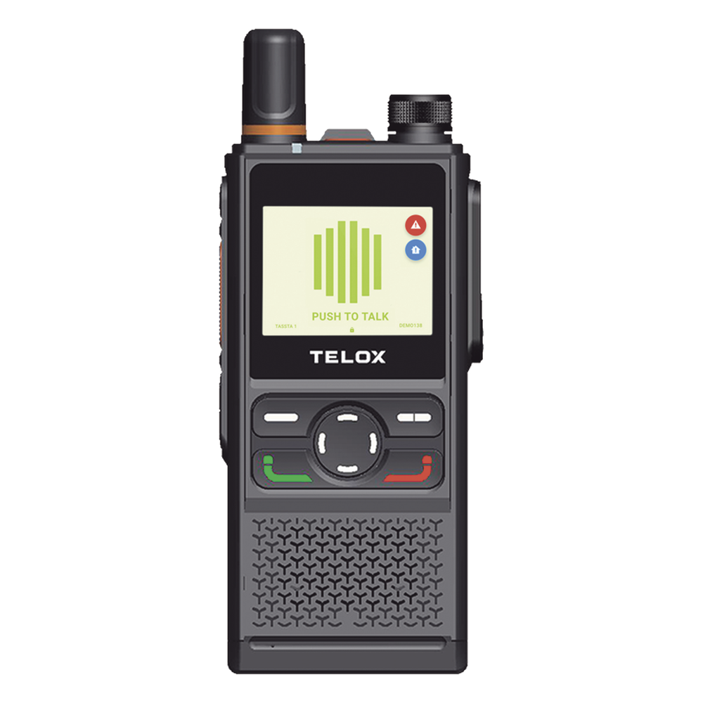 Radio PoC 4G LTE TELOX TE320 / Audio 3W con Cancelación de Ruido / IP67 Resistente a Agua y Polvo / Batería 4000 mAh (48 hrs) / Doble SIM LTE Global / Pantalla 2" / Compatible TASSTA y NXRadio