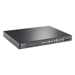 Switch L2+ Omada PoE+ / 24 Puertos PoE+ 10/100/1000 Mbps / 4 Puertos SFP 1G / 2 Puertos Consola (RJ45 y microUSB) / Administración Centralizada Omada o Stand-Alone / Multicast IGMP / Calidad de Servicio / Presupuesto PoE 384W / Montaje en Rack