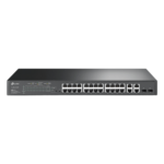 Switch PoE+ JetStream SDN Administrable 24 puertos 10/100 Mbps + 2 puertos 10/100/1000 Mbps (Uplink) + 2 puertos SFP (combo 2 RJ45 10/100/1000 Mbps), 250W, administración centralizada OMADA SDN