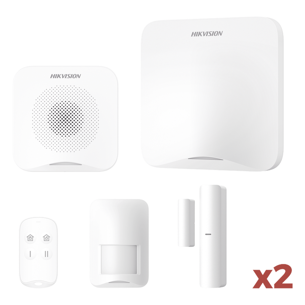 (AX HOME) KIT de Alarma AX HOME / Incluye: 1 Hub con batería de respaldo / 1 Llavero / 1 PIR / 2 Contactos Magnéticos / 1 Sirena / Wi-Fi / 3G/4G / Compatible con Hik-Connect P2P y Hik-Partner PRO