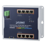 Switch Industrial PoE Administrable de Pared Capa 2, 8 Puertos Gigabit PoE 802.3at y 2 Puertos 100/1000X SFP