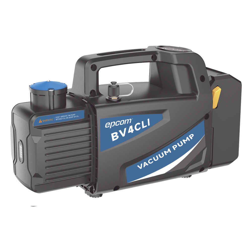 Bomba de Vacío Inalámbrica BV4CLI / 4 CFM (114 L/min) / Vacío Final 150 Micrones / Capacidad Aceite 330 mL / Portátil Alta Eficiencia / Compatible A2L y R32