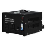 Transformador con doble función bidireccional : eleva o reduce el voltaje entre 110 Vca y 220 Vca