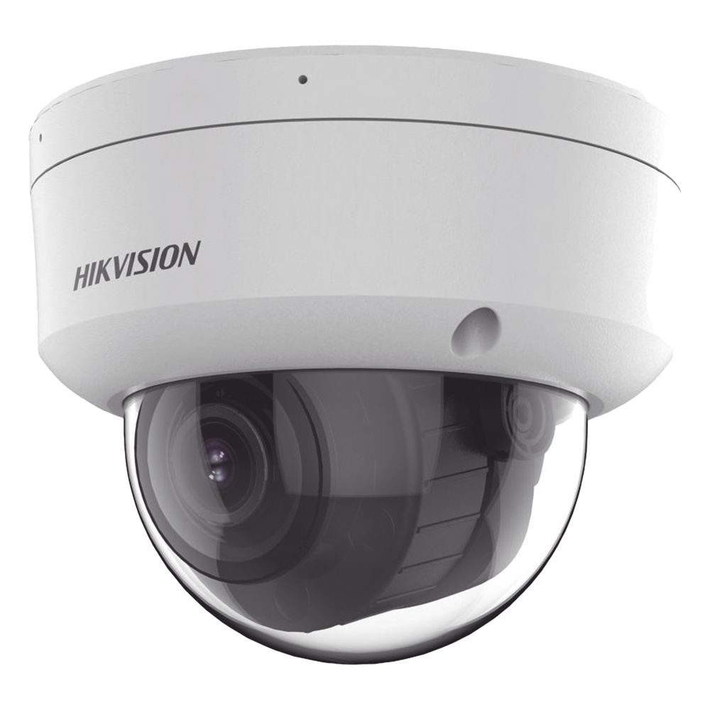 [Dual Light + 2 Micrófonos Integrados] Domo IP 8 MP (3840×2160) / Lente Mot. 2.8-12 mm / Smart IR + Blanco (40 m) / ACUSENSE / Exterior IP67 / IK10 / WDR 120 dB / PoE 802.3af / ONVIF / Alarmas I/O / Micro SD / Metal / ACUSEEK