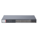 Switch Gigabit PoE+ / Industrial / Administrable / 24 Puertos 1000 Mbps PoE+ / 4 Puertos SFP / Configuración Nube Hik-PartnerPro / Modo Extendido hasta 300 Metros / 370 W