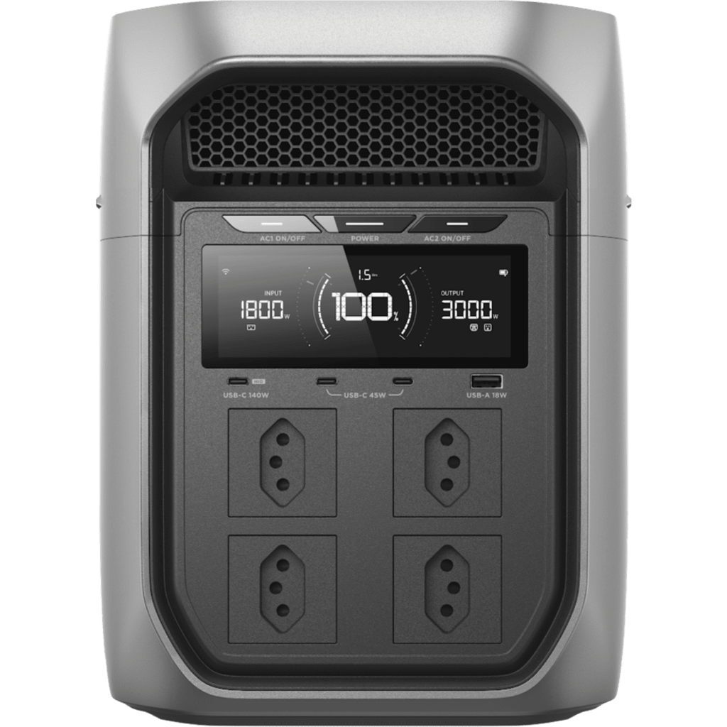 Estación de Energía Portátil EcoFlow DELTA 3 MAX PLUS, 2048Wh, Batería LiFePO4, Salida 3000W (Surge 3800W)