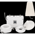 Kit Amplificador de Señal Celular 2G, 3G y 4G / Mejora llamadas convencionales y VoLTE / Amplifica señal de TELCEL, AT&T y MOVISTAR / Cubre hasta 300 m² con una antena y hasta 900 m² con 3 antenas.