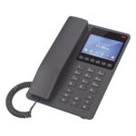 Teléfono IP WiFi Hotelero con pantalla LCD a color, 2 líneas SIP con 2 cuentas, codec Opus, IPV4/IPV6, color negro, con gestión en la nube GDMS
