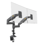 Montaje de Escritorio articulado para 2 monitores de 17 a 27" /  Soporta hasta 9kg por monitor / Vesa 75 x 75 / 100 x 100 / Acero / Rotación: 360°