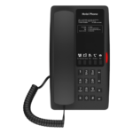 Teléfono IP Hotelero / 2 Líneas SIP / 5 Teclas Programables / Puerto USB-A de Carga / PoE 802.3af / Ethernet 10/100 / Audio HD Manos Libres
