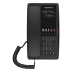 Teléfono IP Hotelero Wi-Fi 6 / 2 Líneas SIP / Doble Banda 2.4/5 GHz / 5 Teclas Programables / Puerto USB-A / PoE 802.3af / Diseño Negro