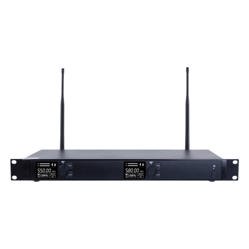 Receptor Inalámbrico Dual Canal Digital U-Band | 4 Bandas de Frecuencia (470-830 MHz) | Transmisión Digital pi/4-DQPSK | Pantalla TFT-LCD 2.2" | Anti-Interferencia con ID Code Pilot | Salidas Balanceadas y Desbalanceadas | Ecualizacion - Imagen 2
