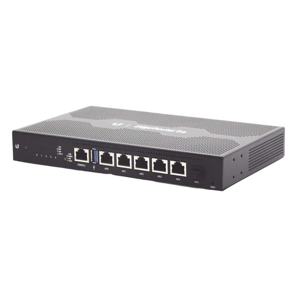 EdgeRouter 6 PoE pasivo 24 V, con 5 puertos 10/100/1000 Mbps + 1 puerto SFP, con funciones avanzadas de ruteo - Imagen 2