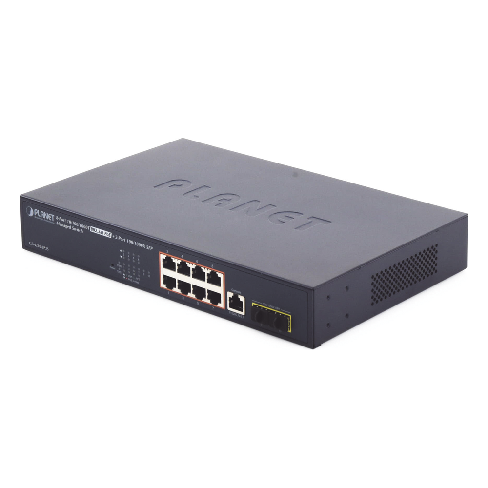 Switch Administrable Capa 2, 8 Puertos PoE 802.3af/at Gigabit, 140 W Max, 2 Puertos SFP, Modo Extendido Hasta 250 m, Soporta Administración en Nube CloudNMS ( HW Rev. 3.0 en Adelante). - Imagen 2